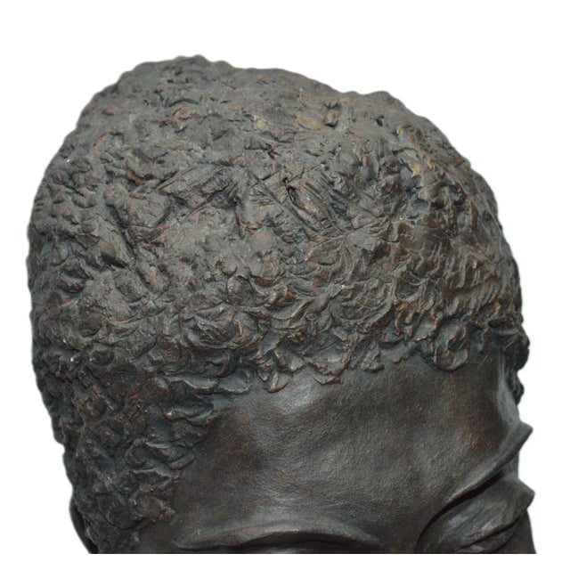 Black 1990s Sheila Goldberg Female Terracotta Sculpture For Sale - Image 8 of 8