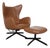 Set of Leather Solo Armchair and Ottoman with Manual Function from Bolia For Sale