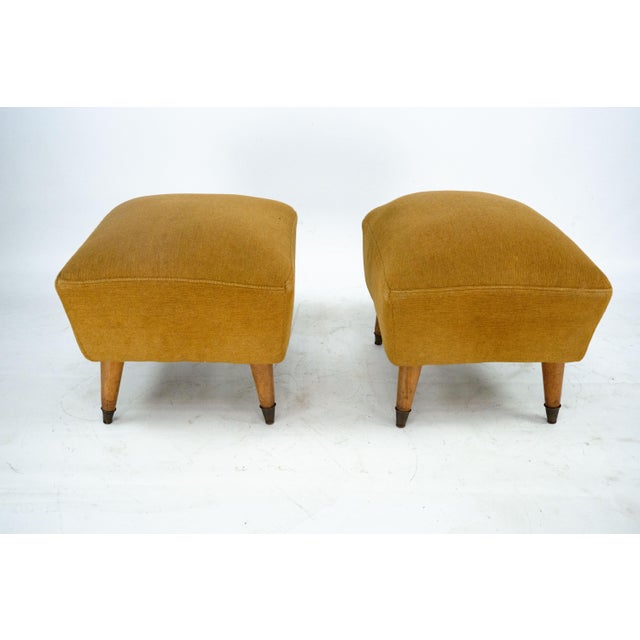 Mid-Century Italian Ottomans in the style of Gio Ponti, Italy, 1950s, Set of 2 For Sale - Image 12 of 14