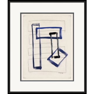 Abstract Shapes in Blue V Framed Art Print For Sale