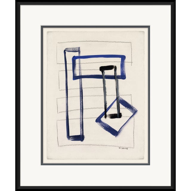 Abstract Shapes in Blue V Framed Art Print For Sale