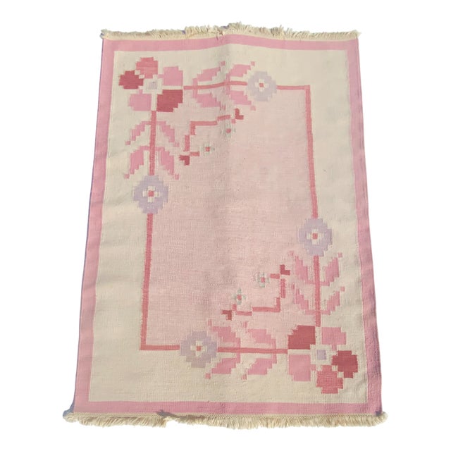 Vintage Swedish Killim Wool Rug, 1960s For Sale