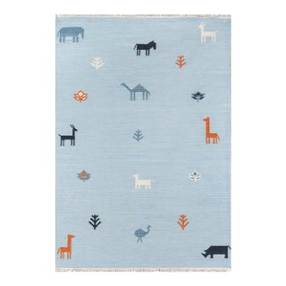 Erin Gates by Momeni Thompson Porter Blue Hand Woven Wool Area Rug - 3'6" X 5'6" For Sale