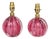 Vintage Pink Bullicante Murano Glass Table Lamps by Archimede Seguso, 1960s, Set of 2 For Sale
