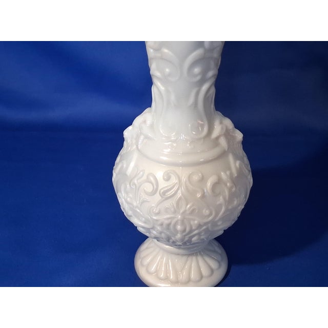 Portieux Vallerysthal C 1880 Portieux Vallerystahl Victorian French Opaline Glass La Tete De Chevre Vase For Sale - Image 4 of 8