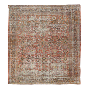 Antique Square Persian Colorful Sultanabad Mahal Rug With All Over Floral Design 11'0"x12'6"