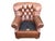 English Chesterfield Style Tufted Leather Armchair & Ottoman For Sale - Image 14 of 14