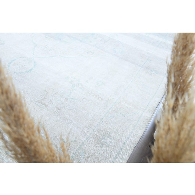 Gray 1970s Vintage Persian Handmade Wool Cotton Light Gray Area Rug For Sale - Image 8 of 11