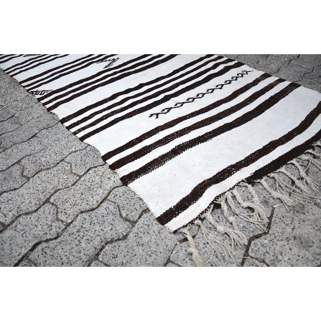 Antique White Turkish Handmade Vintage Hemp Runner For Sale - Image 8 of 10