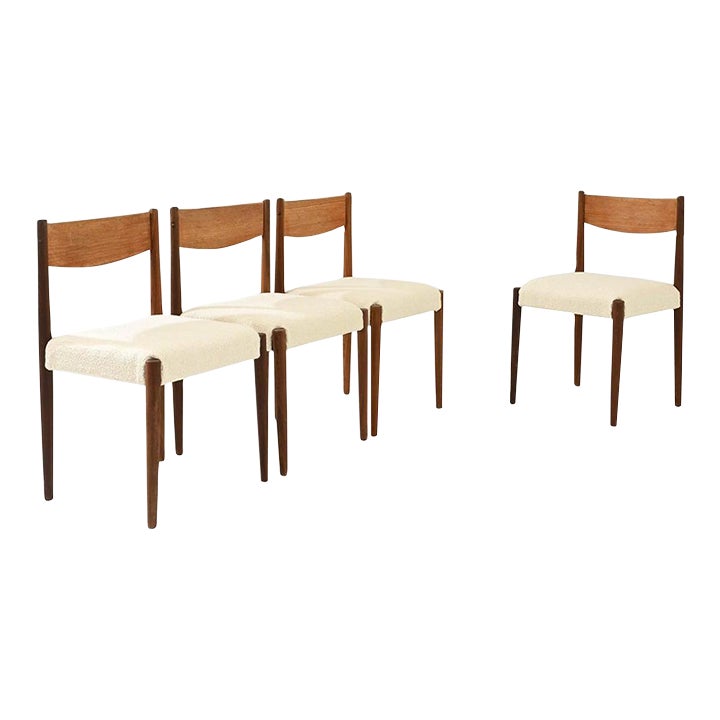 1960s Danish Wooden Upholstered Dining Chairs by Poul Volther, Set of