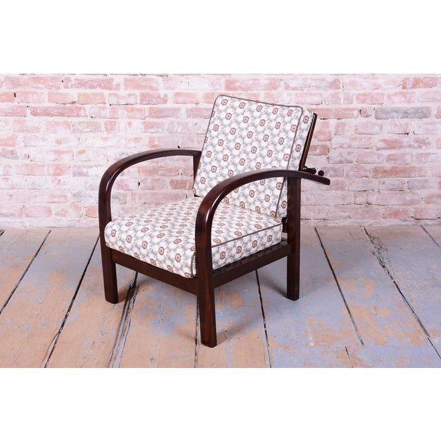 Czech Art Deco Adjustable Armchair in Beech from Thonet, 1920s For Sale - Image 10 of 17