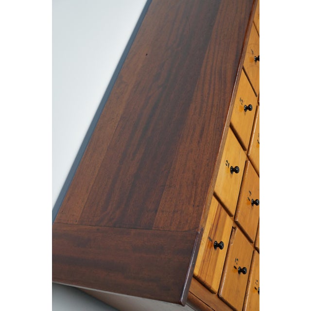 Large Mid-20th Century Dutch Industrial Beech Apothecary Cabinet For Sale - Image 11 of 18