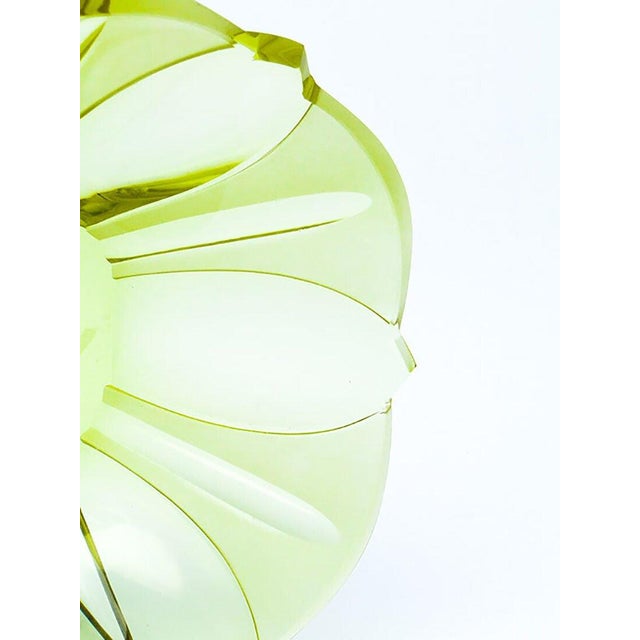 Yellow Art Deco Fruit Bowl by F. Hlousek for Moser, Czechoslovakia, 1930s For Sale - Image 8 of 9