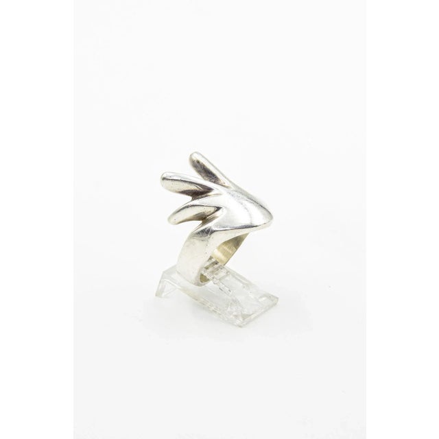 Mexican Sterling Silver Hand Ring size 9 For Sale - Image 4 of 9