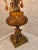 Hollywood Regency Art Glass Amber Gold Crystal Cherubs Table Lamp For Sale - Image 4 of 10