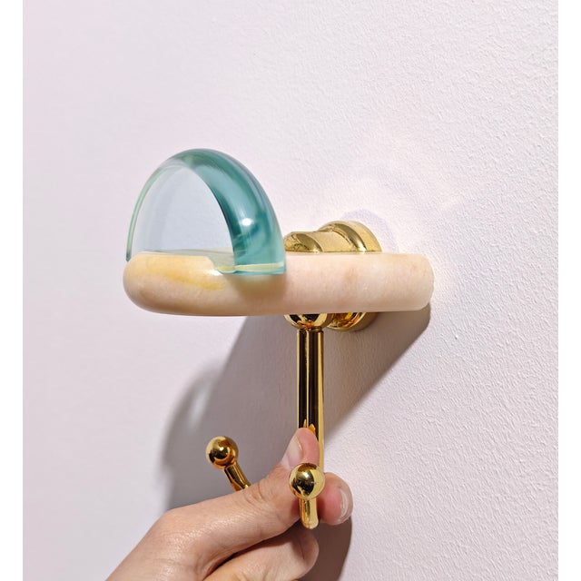 Aqua Mid-Century Modern Italian Glass and Onyx Bathroom Accessory Set, 1980s, Set of 10 For Sale - Image 8 of 18