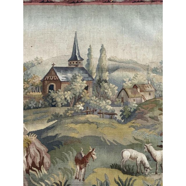 Textile Mid-Century Modern French Handwoven Aubusson Tapestry, 1920s For Sale - Image 7 of 18