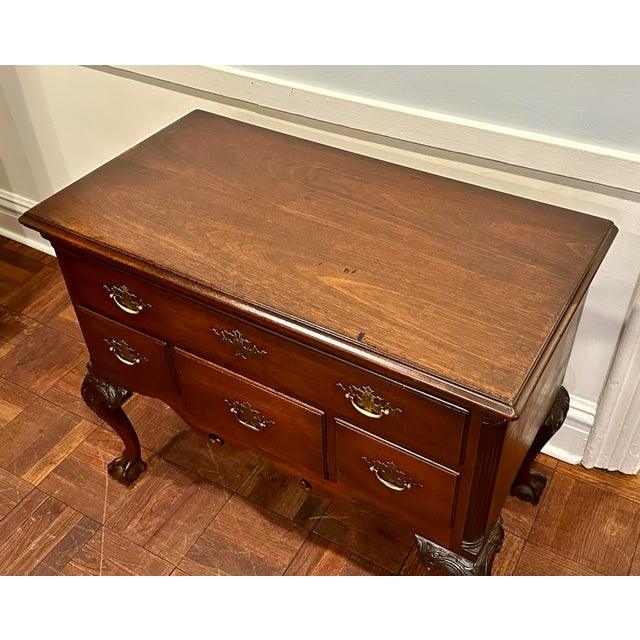 Brown Kittinger Williamsburg Mahogany Queen Anne Lowboy With Ball & Claw Feet For Sale - Image 8 of 10