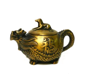 Chinese Metal Bronze Color Accent Teapot Display