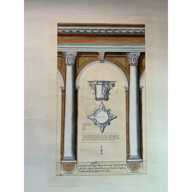 1970s Hand Colored Architectural Engravings - Set of 4 For Sale - Image 4 of 5