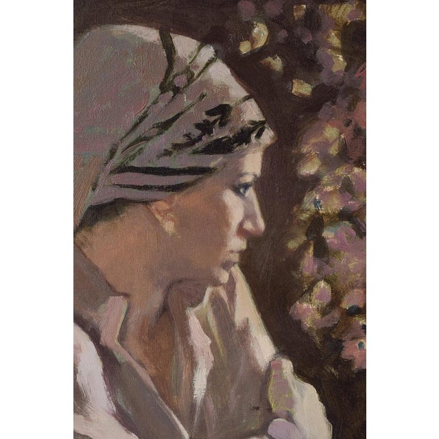 Rafael Griera, Portrait of a Lady at a Window, Oil on Canvas, Framed For Sale - Image 4 of 13