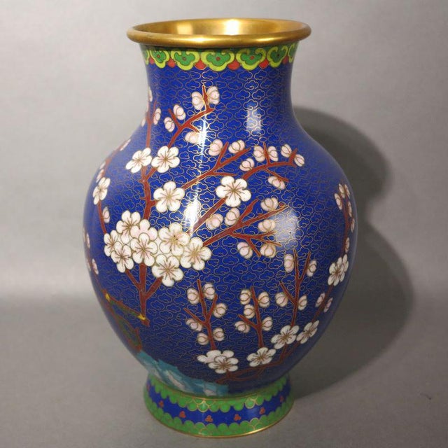 Enameled Cloisonne Vase, 1950s For Sale - Image 10 of 10