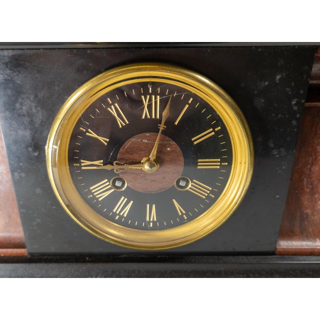 19th Century French Egyptian Revival Sphinx Bronze on Mantel Clock Base For Sale In New York - Image 6 of 18