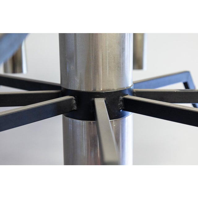 Contemporary Contemporary ModerBlack and Chrome Candelabra Chandelier Ceiling Light Fixture For Sale - Image 3 of 8
