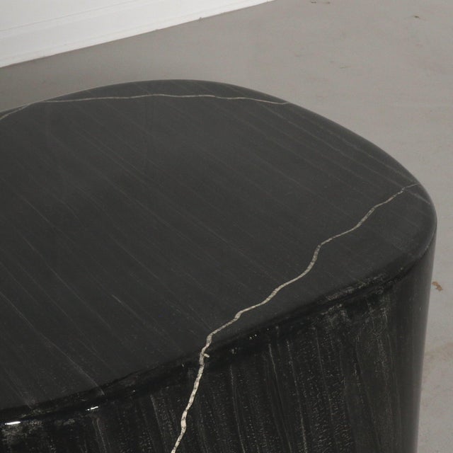 Modern Lacquered Faux Marble Side Table - 1970's For Sale - Image 9 of 9