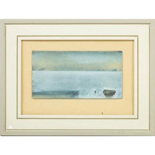 Watercolor on paper, signed and dated 1989. Dimensions: 18 x 34 cm.