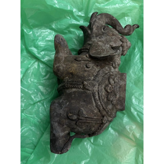 Asian Antique Asian Bronze Cast Iron Caparison Elephant Censer, 1800s For Sale - Image 3 of 12