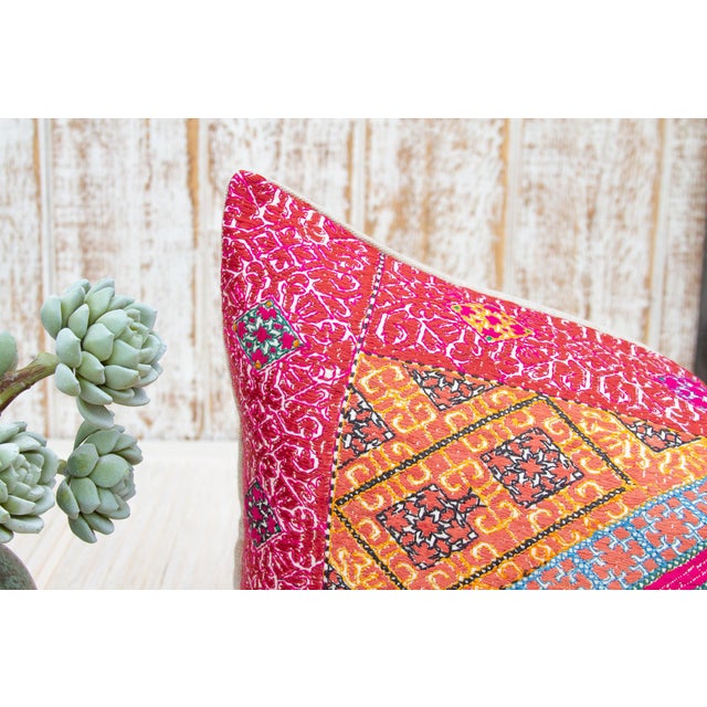 Antique Tania Sindh Silk Pillow For Sale - Image 4 of 10