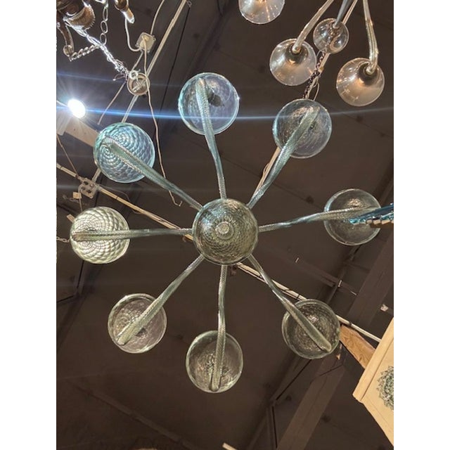 2000 - 2009 Murano Glass Barovier Style Fontana Green Chandelier For Sale - Image 5 of 5