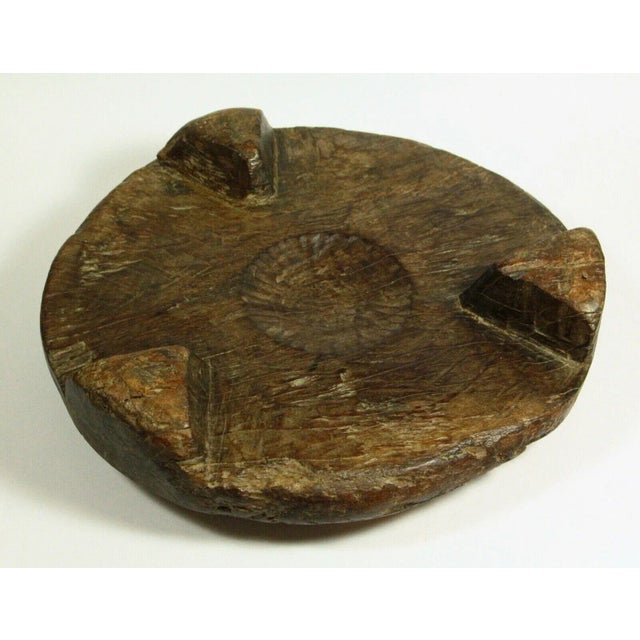 Wood 1900's Hand Carved Wood Chapati Roti Maker #2 Flat Bread Rolling Plate For Sale - Image 7 of 13