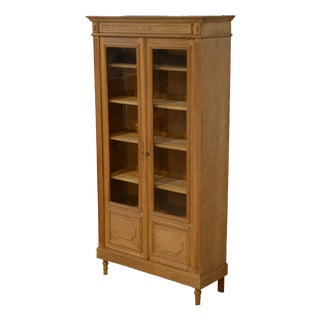 Vintage Display Cabinet in Raw Oak, 1950s For Sale