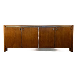 Mid-Century Chrome and Teak Sideboard by Founders For Sale