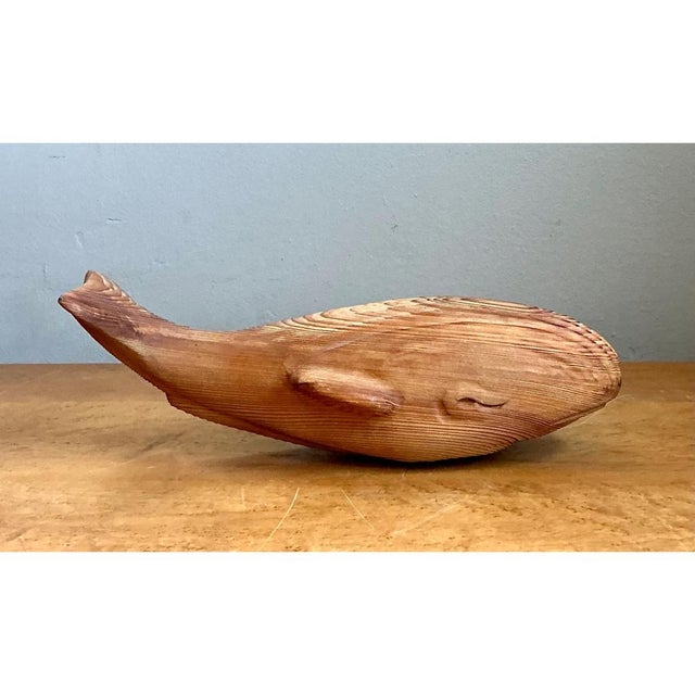 Camel Vintage Carved Wood Whale Sculpture For Sale - Image 8 of 15