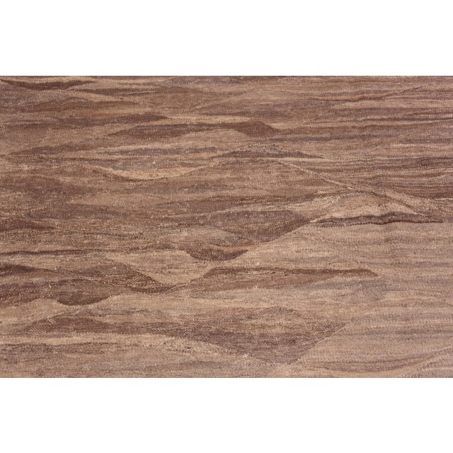 Nazmiyal Collection Brown Tribal Modern Flatweave Kilim Rug For Sale In New York - Image 6 of 8