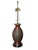 This is a fabulous mid-century cast bronze table lamp featuring Asian inspired pictoral reliefs of peacocks, florals and...