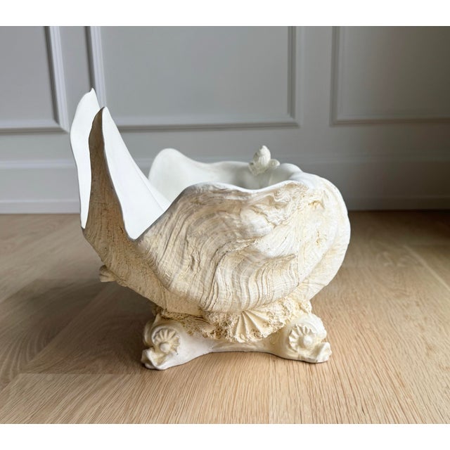 Rare Vintage Winterthur Museum Giant Clam Shell Centerpiece Bowl on Coral Base For Sale - Image 4 of 10