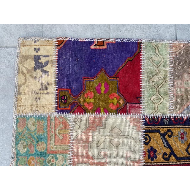 Mid 20th Century Anatolian Oushak Tribal Carpet For Sale - Image 4 of 9