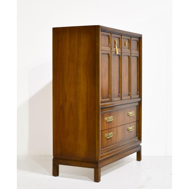 1970s Campaign Style Highboy by Henry M. Goodman Furniture For Sale In Chicago - Image 6 of 15