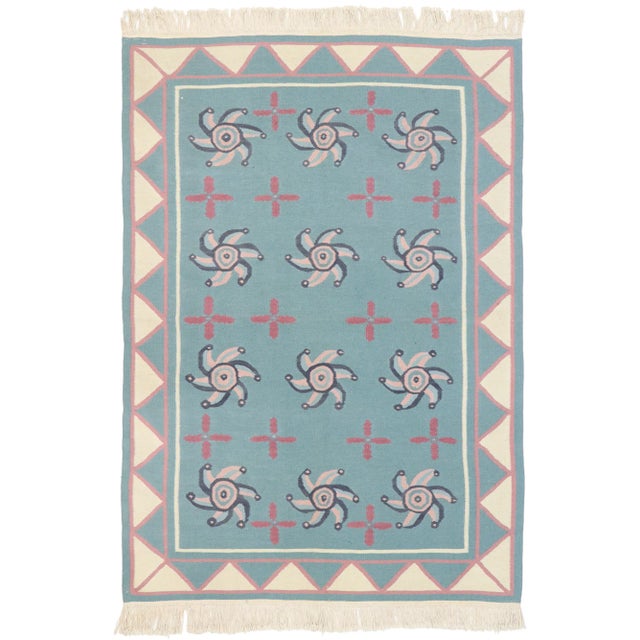 Vintage Romanian Kilim Rug - 04'02 X 06'00 For Sale - Image 9 of 9