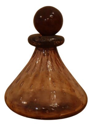 Murano Glass Bottle with Amethyst Bubbles, 1950s