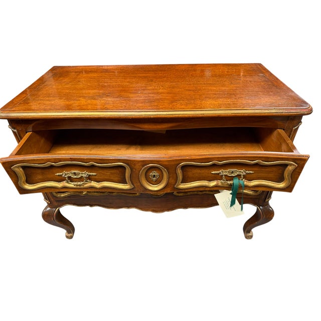 19c Style Italian Gilded Walnut Chest of Drawers Commode For Sale - Image 4 of 5