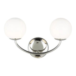 AERIN By Visual Comfort Studio Galassia 2-Light Vanity Fixture in Polished Nickel For Sale