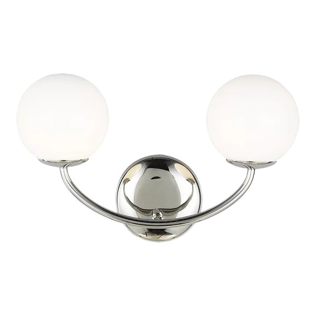 AERIN By Visual Comfort Studio Galassia 2-Light Vanity Fixture in Polished Nickel For Sale