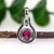 6mm, 1ct Rubellite Tourmaline Pendant W Natural Diamond Halo in Solid 14k Gold For Sale In Columbus - Image 6 of 8
