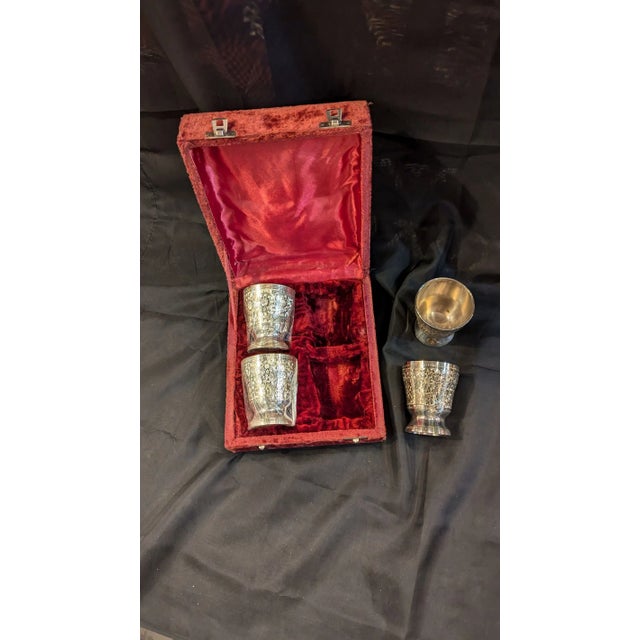 1960s Silverplate Wedding/Anniversary Cups- 5 Pieces For Sale - Image 4 of 8
