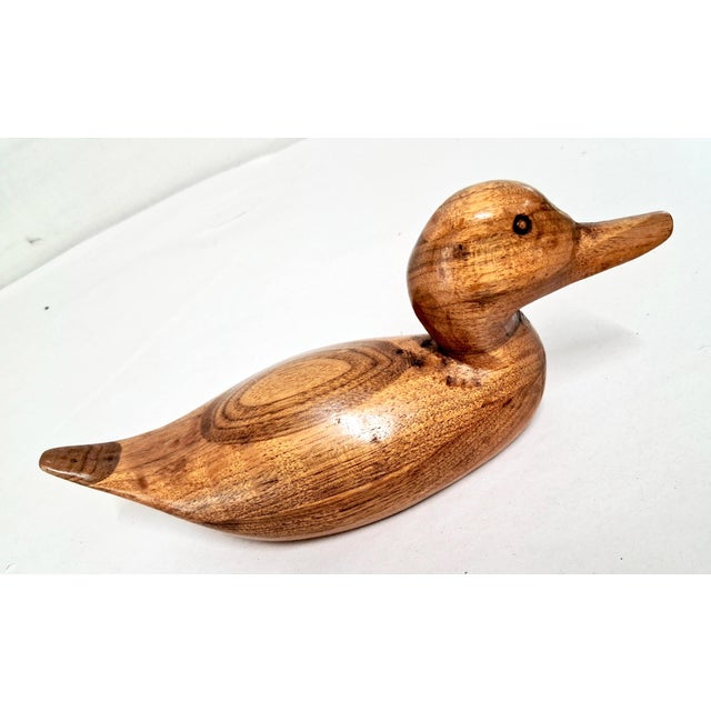 Auburn 1984 Decoy Hand-Carved Signed California Butternut Wood "Ring Bill" Drake Duck For Sale - Image 8 of 14